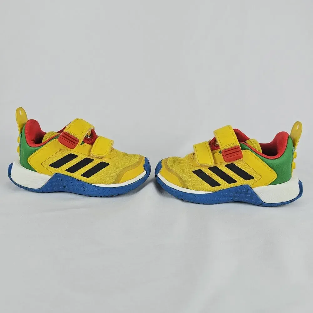 Adidas Lego Sport Baby Boys Shoes Size:6K, Yellow,Green,Red,and BlackStripe Logo